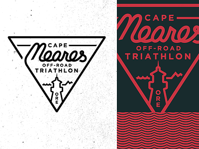 Cape Meares Triathlon badge branding lettering logo ocean oregon triathlon