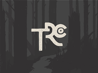 TRC forest illustration lettering logo monogram