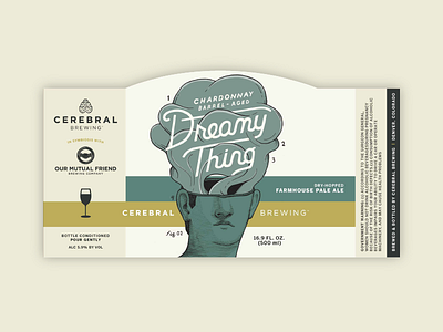 Dreamy Thing Label beer bottle brewery denver illustration label lettering packaging