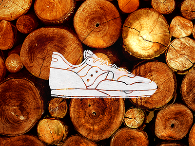 The DXN Trainer illustration running saucony shoe wood