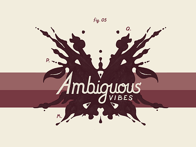 Ambiguous Vibes beer bottle brewery denver illustration label lettering packaging rorschach