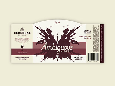 Ambiguous Vibes Label beer bottle brewery denver illustration label lettering packaging