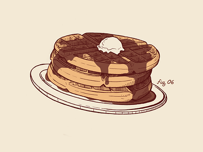 Waffles breakfast illustration syrup waffles