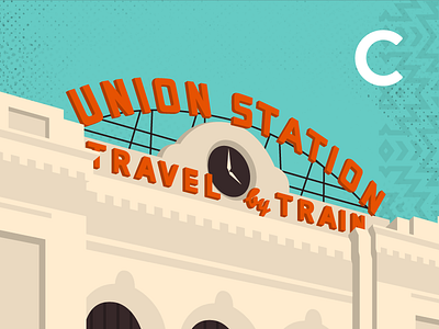 Union Station 360 video app branding colorado denver illustration lettering vr