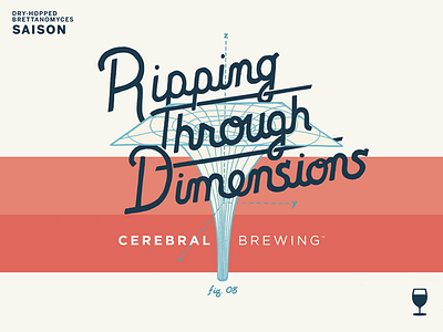 Ripping Through Dimensions beer branding label lettering science typography