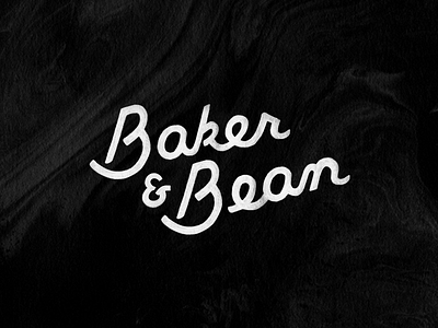 Baker & Bean Script bakery branding lettering logo