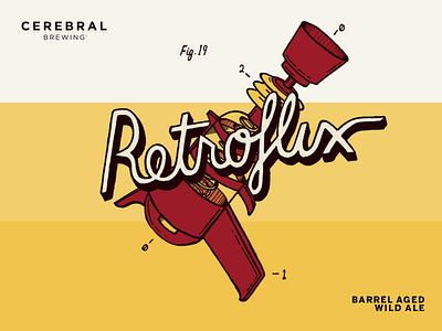 Retroflux beer illustration lettering packaging raygun retro