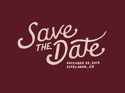 Save The Date 2 colorado estes park invite lettering save the date typography wedding winter