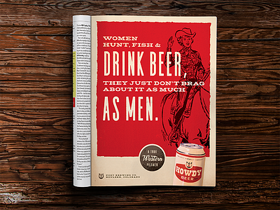 Don't Brag beer brewery campaign colorado cowboy cowgirl layout magazine print tagline typography western