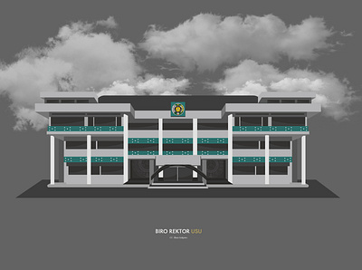 Biro Rektor USU Illustration 3d build illustration