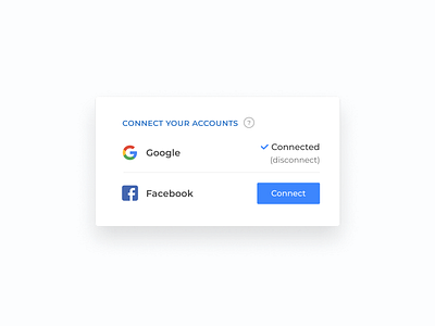 Connect your accounts component concept design social ui ui ux design ui design