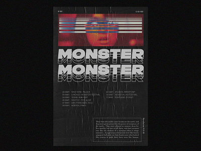 Monster - Nº 001 composition design illustration poster type vintage