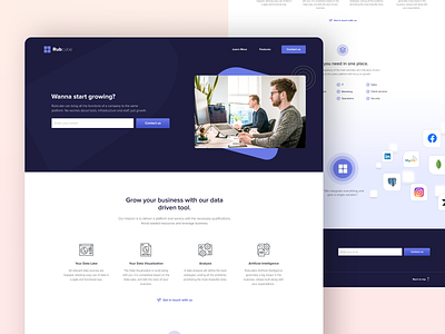 Rubcube's Website branding composition concept data design integrations project social tech ui ui ux design ui design website