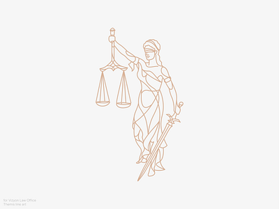 Themis Line Art goddess justice law law firm line line art lineart logo sculpture themis