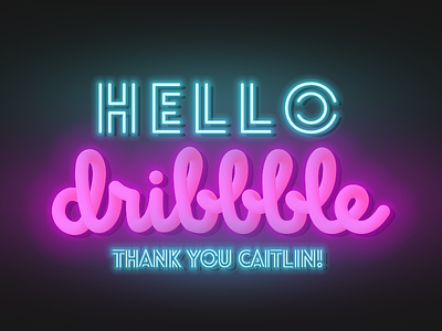 Neon Debut! debut debuts first shot hello hello dribbble neon