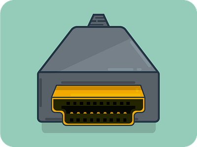 Lets Connect...HDMI connector flat icon illustrator modern nes plug vector