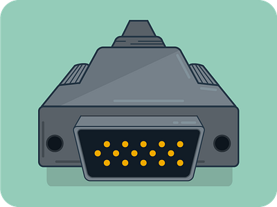 Lets Connect...VGA connector icon illustration vector