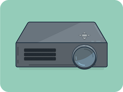 Lets Connect...Projector flat icon illustration modern vector