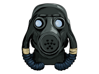 Gasmask apple pencil illustration ipad pro