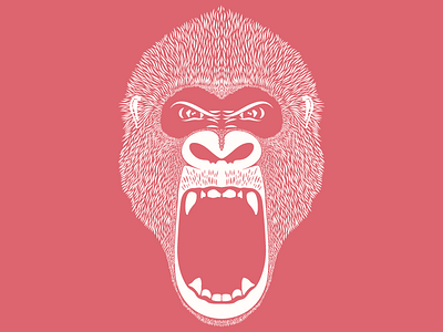 Gorilla the revamp animal branding carebear stare gorilla icon illustration illustrator intensity one color roar shirt vector