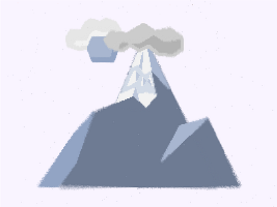 Blue Mountain drawn pixel