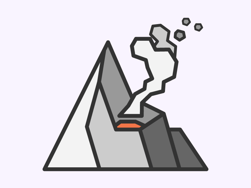 VolcanoMountain flat full illustration outline pixel