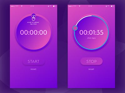 Daily UI 014 - Countdown Timer app daily ui designgraphic gradient mobile sports timer