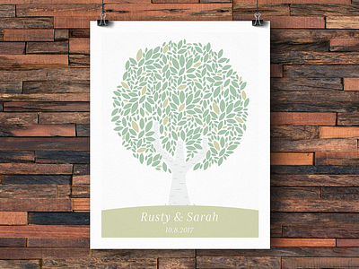 Wedding Signature Tree birch tree graphic design green mockup poster wedding
