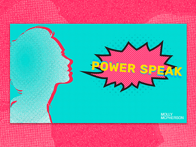 Power Speak graphic design pink pop art powerpoint template yellow