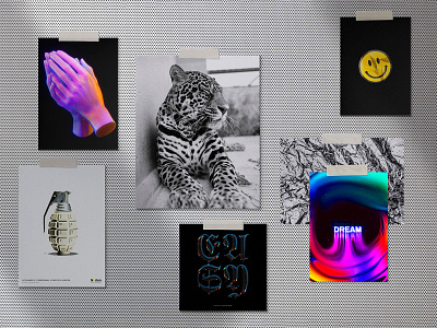 Neon Grunge black letter bold branding brave bright dark edgy gradient graphic design grunge leopard loud metal punchy rainbow smiley symbolism texture tiger ui