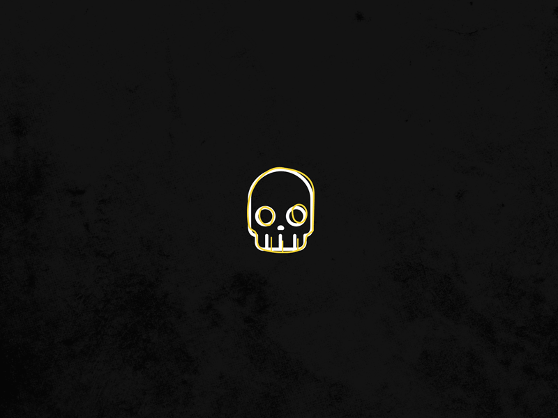 Skull GIF black css dark gif gif animation grunge grungy hover iconography icons texture white yellow