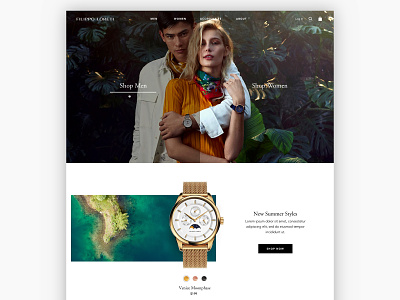 Watch Homepage design ecommerce fashion green homepage island jungle merchandise shop now tropical uxui uxui design watch watches