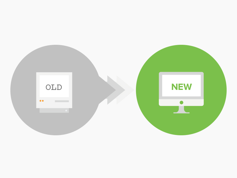 Old < New computer technology old new upgrade mendix illustration icon macintosh imac