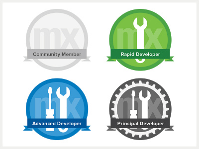 Mendix Certification Badge Concepts badges branding developer icons illustration mendix rewards visuals