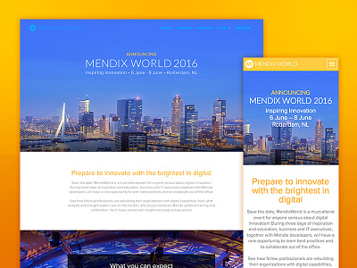 Mendix World 2016 Website
