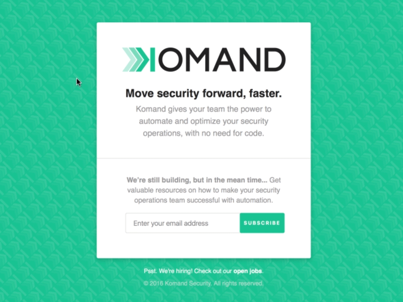 Komand.com Temporary LP cybersecurity infosec komand logo website