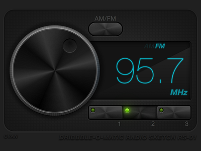 Radio Sketch button dial knob radio rotary sketch