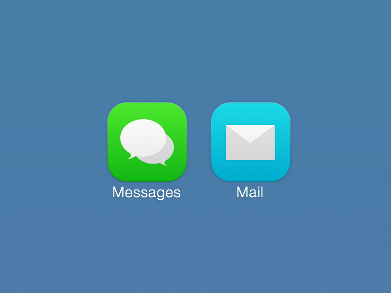 Subtle Seven ios ios7 icons design ui buttons blue green mail messages