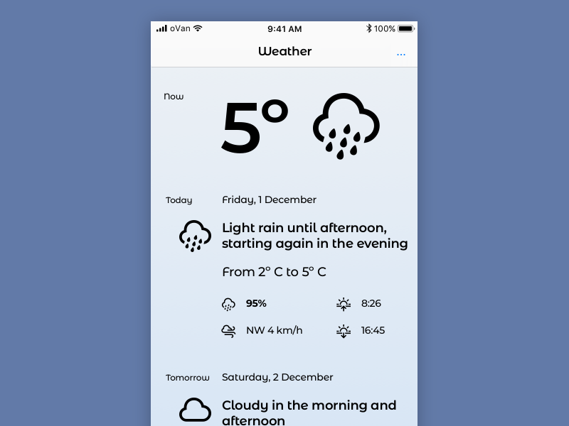 Weather Essentials 002 weather minimal iphone ios blue app