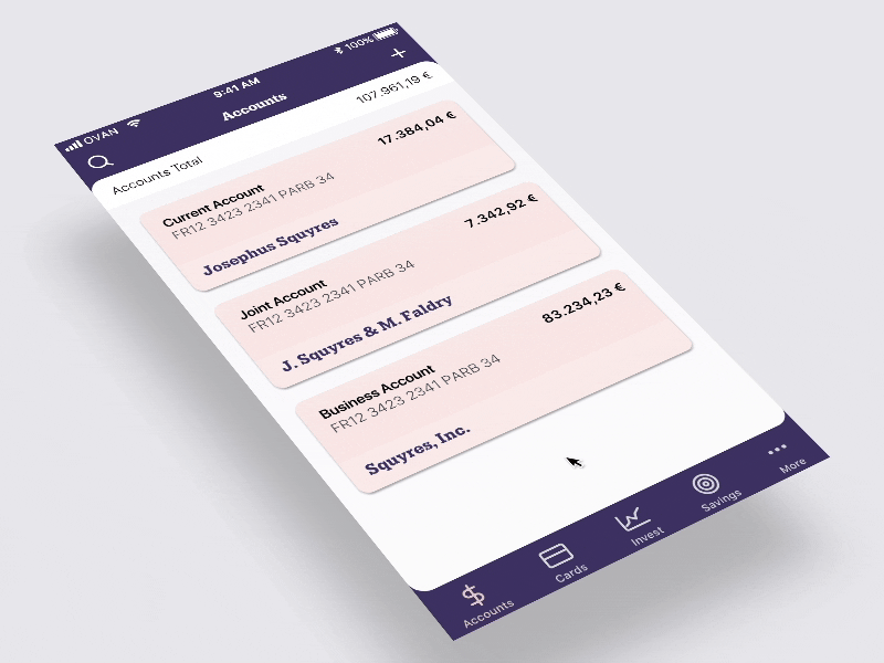 Bank App - New Transfer bank flinto iphone prototype sketch