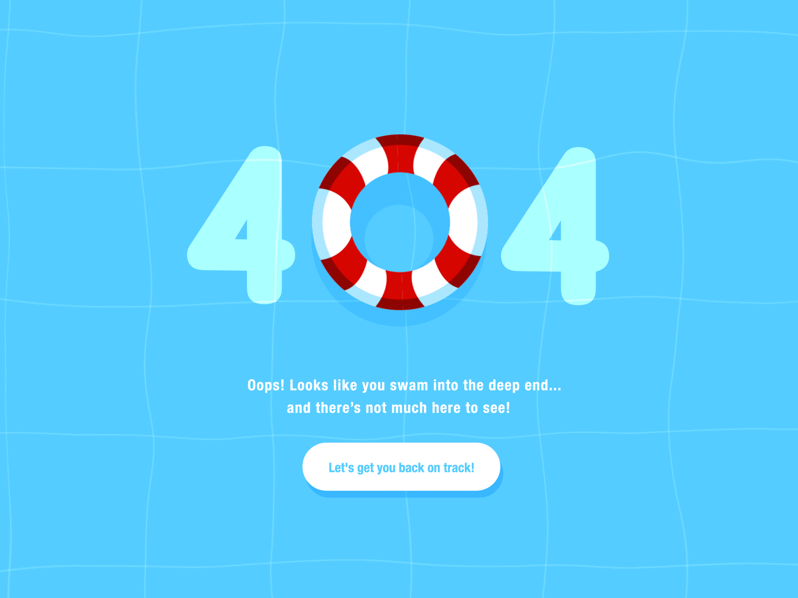 404 Deep End Error 404 404 error 404 error page adobe digital illustration motion graphic page not found web website weekly warm up