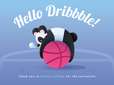 Hello Dribbble! cute debut debutshot illustration panda pandabear vector