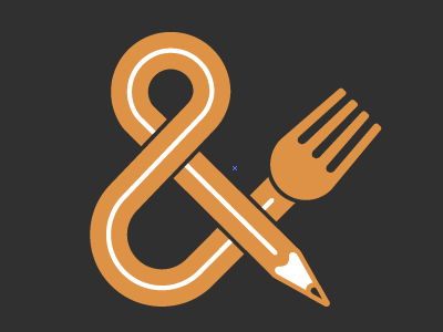 Lunch and Learn ampersand custom type fork illustration pencil typography vectors