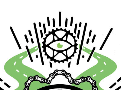 All Seeing Gear artcrank bikes gears illustration vector