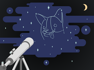 Stargazing constellation illustration mascot space telescope vector vectors