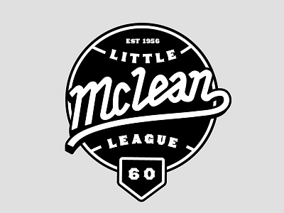 Mclean Little League Logo Redux badge baseball logo script