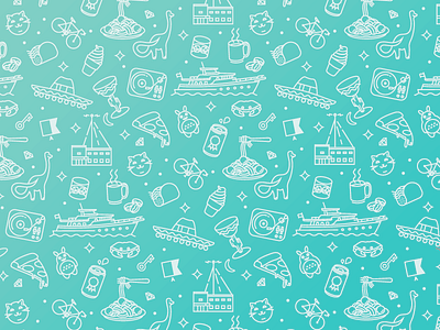 Icon Pattern 1 beer bikes cat icons illustration margarita pattern pizza records tacos vector whiskey