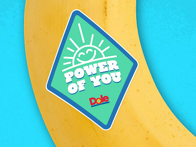 Dole bannana sticker concept banana branding fruit illustration stickers sun typography vectors