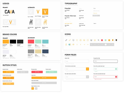 Cava Design System button states buttons color palette design systems designsystem form field iconography typography ui ui ux ui components ux