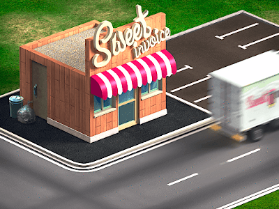 Animated 3D Shop 3d animation banner gif house maya shop sweet truck
